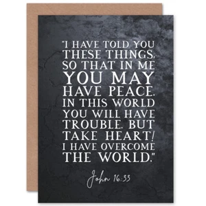 John 16:33 Peace Take Heart I have Overcome the World Blank Greeting Card - Bild 1 von 4