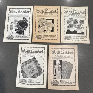 Vintage The Workbasket Magazine 1947 & 1948 NEEDLEWORK Craft Patterns Lot 5 - Picture 1 of 6