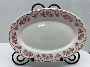 Vintage McNicol China Restaurant Railroad Ware Rose Red Montgomery Pattern - Picture 1 of 5