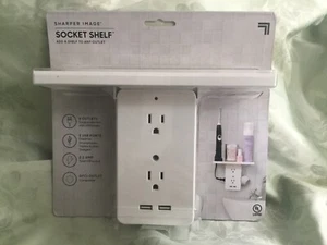 ✅ SHARPER IMAGE SOCKET SHELF 6 Outlets/ 2 USB Ports NEW SEALED - Picture 1 of 9