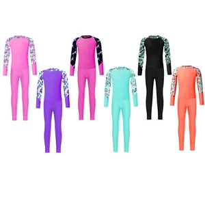 Kids Wetsuit Quick Dry Swimwear Bathing Beachwear Holiday Top And Pants Diving - Picture 1 of 76