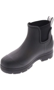 UGG DROPLET REGENSTIEFEL. SCHWARZE WASSERDICHTE GUMMI-WOLLE-INNENSOHLE Damengröße 5. NEU! - Bild 1 von 10