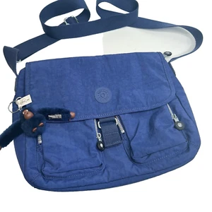 Lightweight KIPLING New Rita Blue HB3265 Crossbody Medium Messenger Bag w/Monkey - Picture 1 of 15