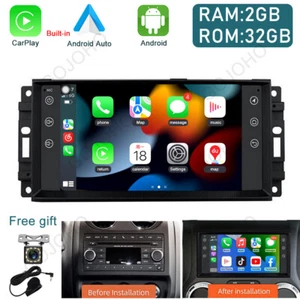 For Jeep Wrangler 2007-2017 Car Stereo Apple CarPlay Android 13 Radio GPS Navi - Picture 1 of 21