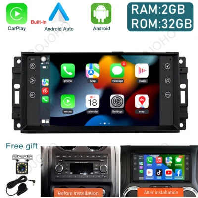 For Jeep Wrangler 2007-2017 Car Stereo Apple CarPlay Android 13 Radio GPS Navi - Image 1 of 4