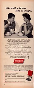 1958 American Fore Loyalty Group Insurance Print Ad Couple Coffee Brochure - Picture 1 of 1