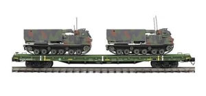MTH PREMIER US ARMY 60’ FLAT CAR W/ M270 ROCKET LAUNCHERS 20-92279! O Scale - Bild 1 von 2