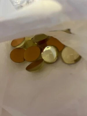 Vintage Czech Flatback Preciosa Cabochon Yellow 18mm Round CRAFT Pack of 6 - Image 1 of 3