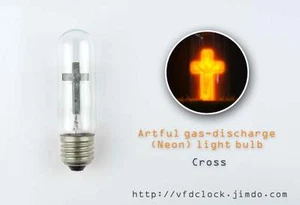 220V-Cross - Artful bombilla de neón (lámpara brillante de filamento de neón) BOMBILLA NIXIE RARA - Imagen 1 de 5