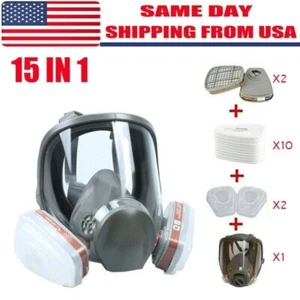 US Full Face Gas Mask Painting Spraying Respirator w/Filters for 6800 Facepiece - Picture 1 of 12