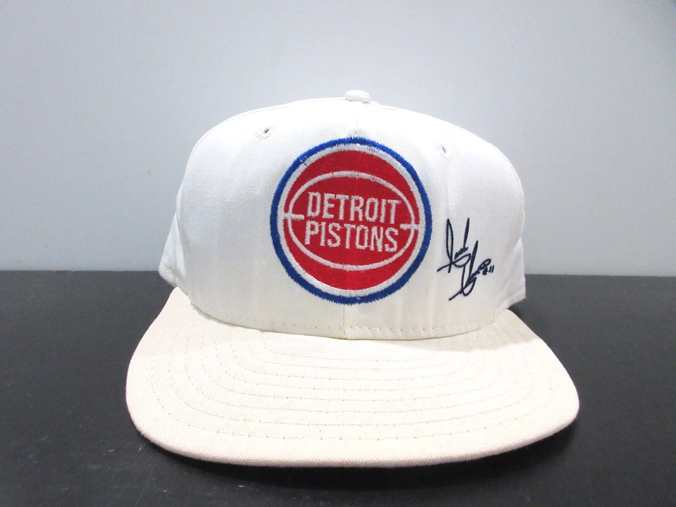 DE COLECCIÓN Detroit Pistons Gorra Gorra Snap Back Blanco Isiah Thomas Baloncesto Hombres Años 90 Foto 1 de 4