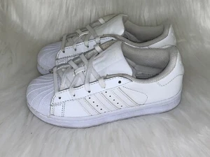 Adidas Superstar KIDS US 12K UK 11.5K FR 30 Foundation White Sneakers #B23655 - Picture 1 of 11