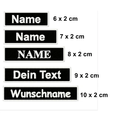 Namensschild Aufnäher Patch gestickt mit Wunschtext & Wunschgröße, Biker, Kutte  - Bild 1 von 4