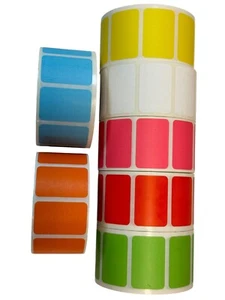 1000 etiquetas adhesivas de impresora térmica directa codificada por colores en blanco Zebra Sato 7 rollos - Imagen 1 de 6