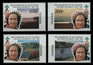 Uganda 1992 - Mi-Nr. 1048-1051 ** - MNH - Reina Isabel II - Imagen 1 de 1