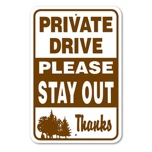 Private Drive Please Stay Out Thanks Sign Aluminum 12 in X 18 in #146694 - Picture 1 of 4