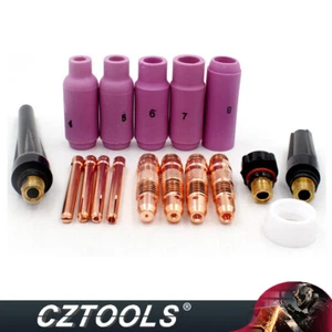 Tapa trasera de boquilla de alúmina de cuerpo de pinza TIG de 17 piezas para antorcha de soldadura WP-17 WP-18 WP-26 - Imagen 1 de 11