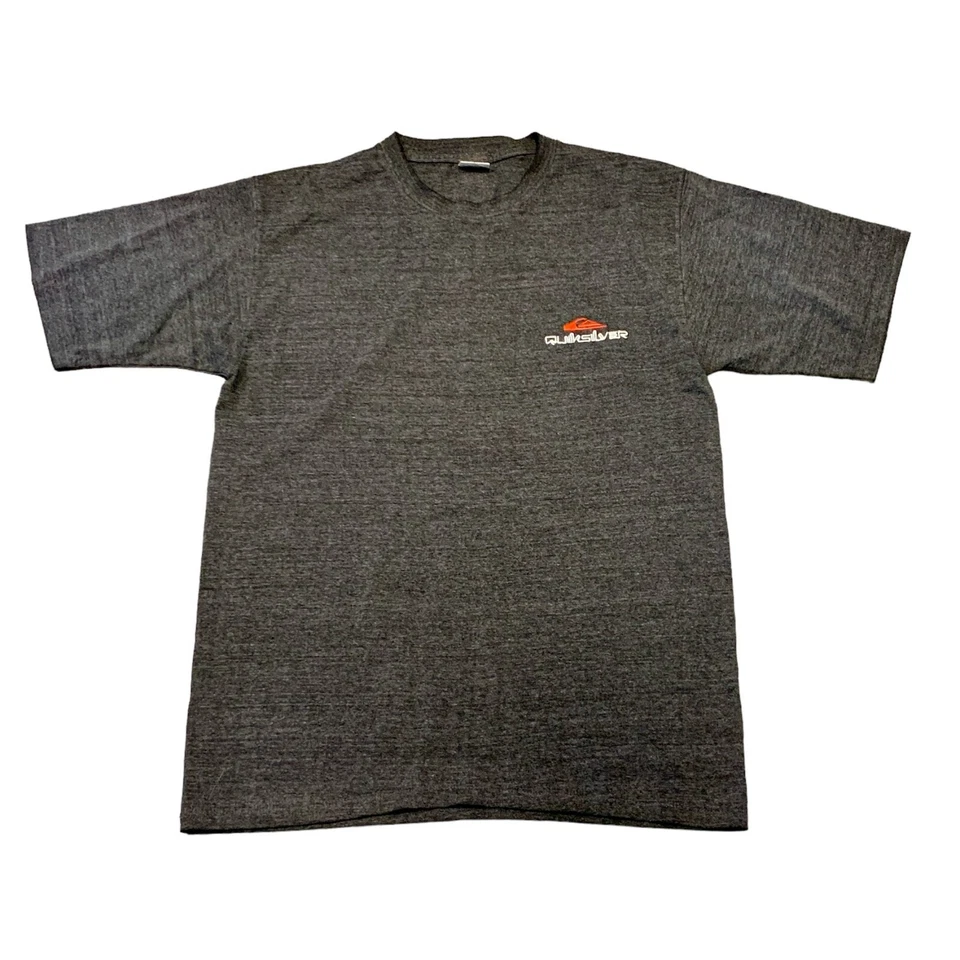 Vintage Quiksilver T-Shirt Basic Logo Grey Made in USA Size F - Image 1 of 4