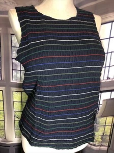 CJ Banks 3X NWT Blue Sleeveless Top Shirt Stitched Stripes Red White Tank Plus - Picture 1 of 10