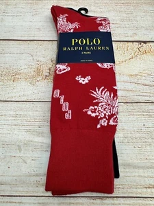 Polo Ralph Lauren Bearwaiian 2 Pair Dress Socks Men Size 10-13 - Imagen 1 de 3