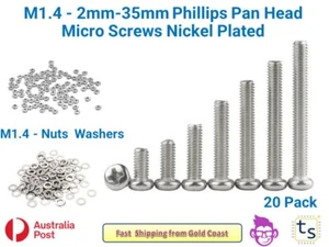 M1.4 Phillips Pan Head Micro Screws Ni Plated - Picture 1 of 28