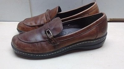 Zapatos informales para mujer Earth Spirit de cuero marrón sin cordones con cuña 9M 40 Foto 1 de 4