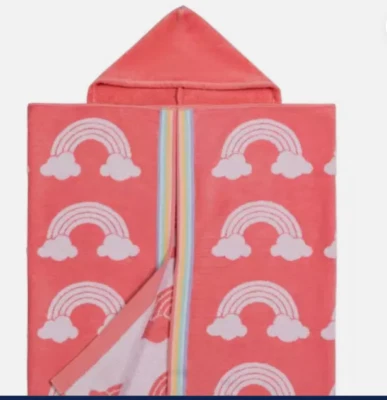 Pack de 2 Toallas con Capucha Caro Niños Rosa Blanco Nube 100% Algodón Baño y Playa Foto 1 de 4