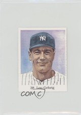 1990 The Official Hall of Fame Sticker Book Records Stickers Lou Gehrig #38 HOF