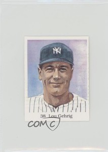 1990 The Official Hall of Fame Sticker Book Records Stickers Lou Gehrig #38 HOF