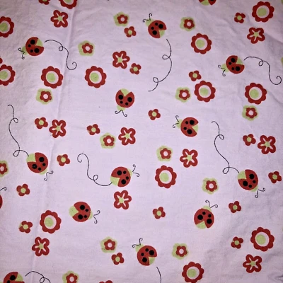 Novelty Purple Ladybug and Purple & Green Floral Toss on Lavender 22"X17" - Image 1 of 3