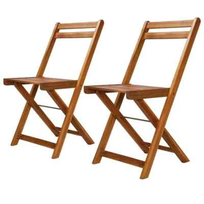 Patio Bistro Chairs 2 pcs Solid Acacia Wood vidaXL - Image 1 of 4