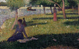 Georges Seurat - Mujer sentada y de pie (1884) Francia - Impresión artística de 17" x 22" - Imagen 1 de 1