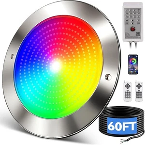 YANWEI LED Pool Lights for Inground Pool with 3 Control Way 54W 10' 60 Ft Cord - Picture 1 of 8