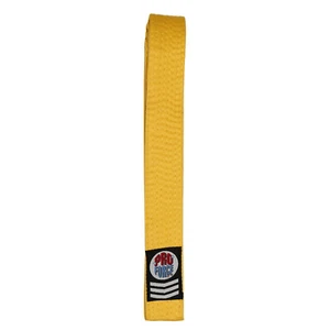 NEW Martial Arts 1.5" Wide Karate Taekwondo Double Wrap Solid Yellow Belts sz 6 - Picture 1 of 1