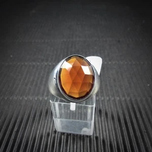 Anillo T. 60 plata 925, con una granada de hessonita, corte facetado de la India - Imagen 1 de 3