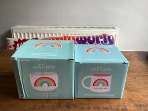 New Sass&Belle Chasing Rainbows Hanging Planter & Good Vibes Mug Nice Gift Idea - Picture 1 of 5