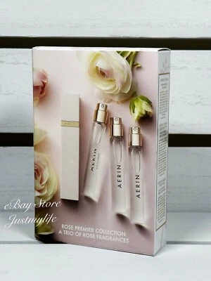 Juego de trío y atomizador de fragancias AERIN Rose Premier, 3* 0,34 oz cada uno+1 atomizador, NUEVO Foto 1 de 4