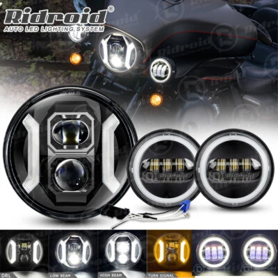 7" LED Headlight Passing Lights For Harley-Davidson Electra Glide Ultra Classic - Image 1 of 4