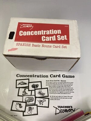 Набор из 286 базовых испанских карт Teacher's Discovery Concentration для изучения испанского языка - Изображение 1 из 4
