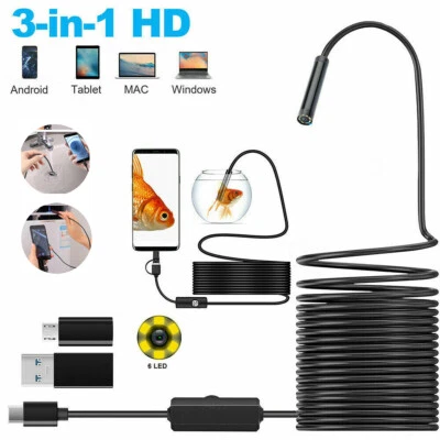 3in1 Endoscope Camera Borescope Snake Inspection Camera For Android Phones - image 1 of 4