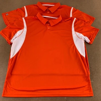 Lot of 2 Holloway Ladies 2XL Orange White Short Sleeve Performance Polo New Flaw — 第 1/4 张图片