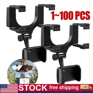 US 360 Rotation Car Rear View Mirror Mount Stand GPS Cell Phone Holder wholesale - Picture 1 of 11