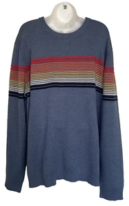 Marine Layer Archive Thompson Stripe Sweater Men's XL Blue Rainbow Crew Neck - Picture 1 of 18