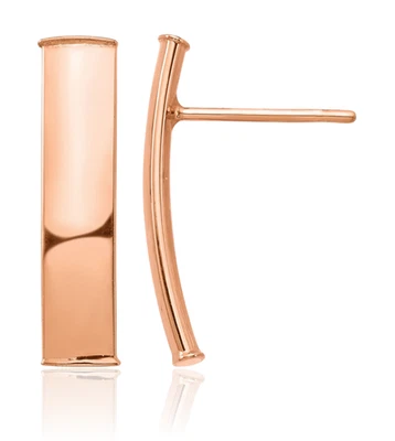 Brincos pendentes de ouro rosa sólido 14K com barra de linha de 5 mm - Imagem 1 de 4