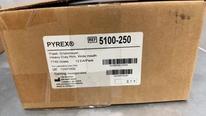 PYREX 5100-250 7740 VIDRIO ERLENMEYER MATRAZ BOCA ANCHA RESISTENTE 250 ML CANTIDAD 12 - Imagen 1 de 2