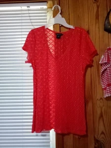 Camisa Moda International Manga Corta Cuello en V Transparente Transpirable M Naranja, Marfil  - Imagen 1 de 10