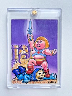 2021 AJ ROCK Sketch - Garbage Pail Kids - He Man - He Manny 1/1 - GPK - Image 1 of 2