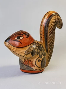 Tonalá Mexican Squirrel / Chipmunk Large Ceramic - Vintage 70s Trad Folk Art - Picture 1 of 24