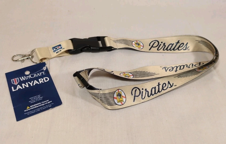 Pittsburgh Pirates Vintage Logo Lanyard Detachable Breakaway Cooperstown Col New - Image 1 of 4