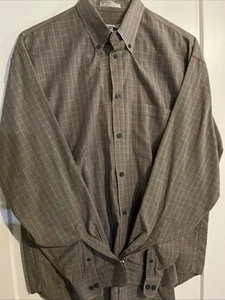 Geoffry Beene klassisches kariertes faltenfreies Button-Down-Hemd für Herren Größe Large - Bild 1 von 4